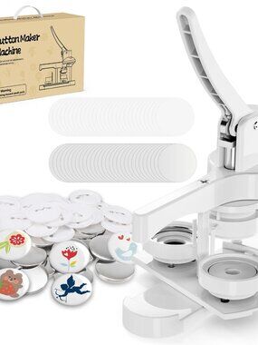 Button Maker Machine 58mm, Easy DIY Pin Maker Machine, No Setup Button Maker for
